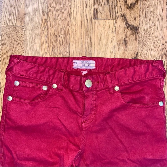 Free people red skinny jeans 27 - Picture 4 of 7